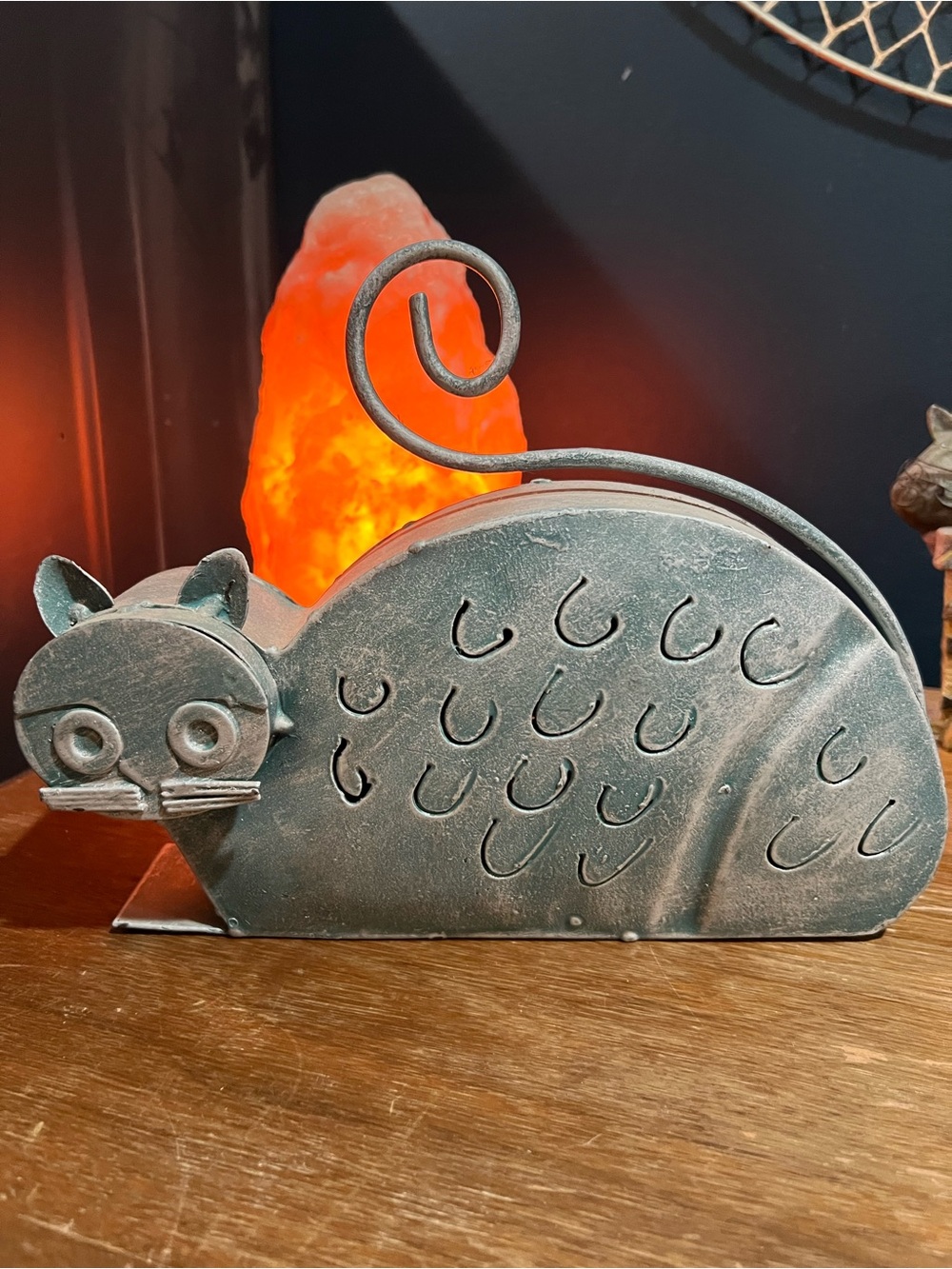 Decorative Metal Cat Figurine - votive
